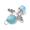 Synthetic Turquoise & Glass Pendants PALLOY-TA00113-02-3