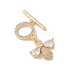 Golden Brass Micro Pave Cubic Zirconia Toggle Clasps KK-B100-039G-3