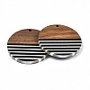 Stripe Resin & Walnut Wood Pendants RESI-N025-022-3