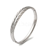 Titanium Steel Leaf Hinged Bangles for Women Men BJEW-G719-18P-1