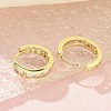 Brass Micro Pave Clear Cubic Zirconia Hoop Earrings EJEW-C122-01G-3