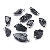 Natural Black Tourmaline Pendants G-I295-02P-01-1