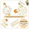 2Pcs 2 Style Bees & Honeycomb Alloy Enamel Beaded Knitting Row Counter Chains HJEW-AB00687-2