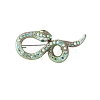 Snake Alloy Rhinestone Brooches for Backpack Clothes JEWB-V003-01P-2