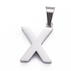 Non-Tarnish 304 Stainless Steel Letter Pendants STAS-H127-X-P-2