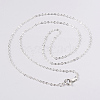 Nickel Free Silver Color Plated Brass Chain Necklaces X-SW028-S-6
