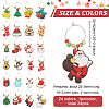 Christmas Theme PVC Plastic with Glass Seed Bead Wine Glass Charms AJEW-AB00026-2