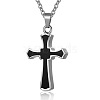 Stainless Steel Black Enamel Cross Pendant Urn Ashes Necklaces PW-WGDC362-01-1