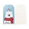 Rectangle Christmas Theme Kraft Paper Cord Display Cards CDIS-K003-02G-4