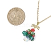 Christmas Tree Glass Beaded Pendant Necklaces NJEW-TA00174-3