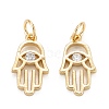 Brass Clear Cubic Zirconia Charms ZIRC-C024-11G-1