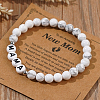 Glass Imitation Howlite Beads Stretch Bracelets for Mother's Day Gift BL3768-1