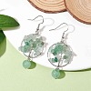 Natural Green Aventurine Dangle Earrings EJEW-JE05747-03-2