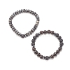 2Pcs 2 Style Natural Ebony Wood & Gemstone Stretch Bracelets Set BJEW-JB07995-4