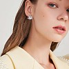 Cubic Zirconia Swan Stud Earrings JE1003A-6