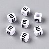 Large Hole Acrylic Letter European Beads SACR-Q103-6mm-01E-1