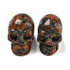 Halloween Natural Labradorite Skull Figurines DJEW-L021-01D-1