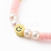 Handmade Polymer Clay Heishi Beaded Stretch Bracelets BJEW-JB06143-01-2