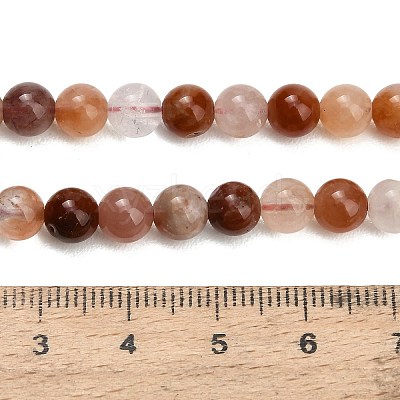Natural Red Hematoid Quartz Beads Strands G-G475-A01-6mm-1