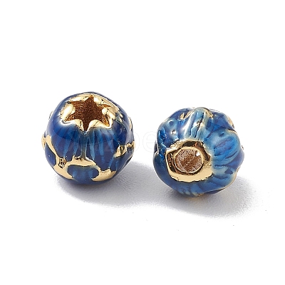 Rack Plating Brass Enamel Beads KK-L155-49B-G-1