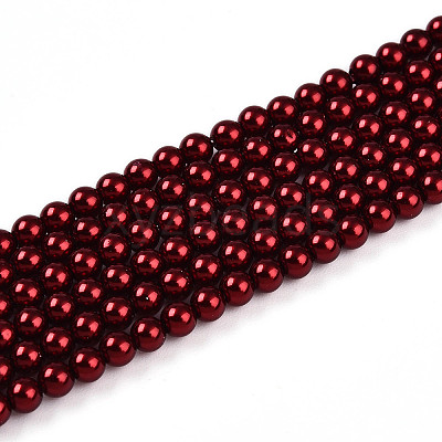 Baking Paint Pearlized Glass Pearl Bead Strands HY-N002-3mm-A13-1