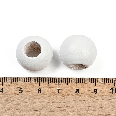 Spray Painted Wood European Beads WOOD-F017-05C-1