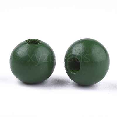 Painted Natural Wood Beads WOOD-S049-05D-1