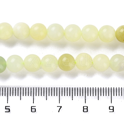 Natural New Jade Round Beads Strands G-O039-16-6mm-01-1