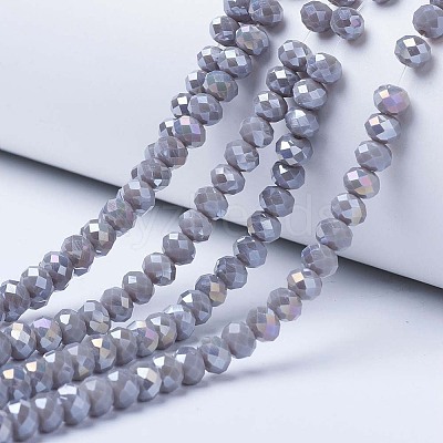 Electroplate Glass Beads Strands EGLA-A034-P10mm-B17-1