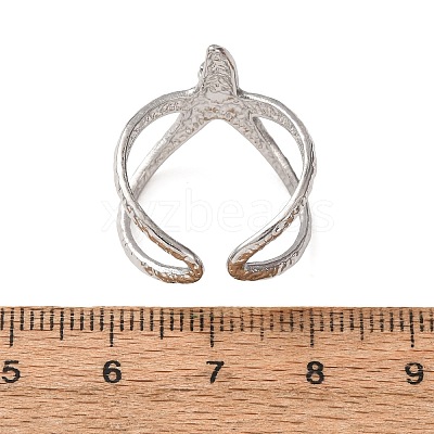 Starfish 304 Stainless Steel Cuff Ring Settings SA-CBA7DC2-01P-1