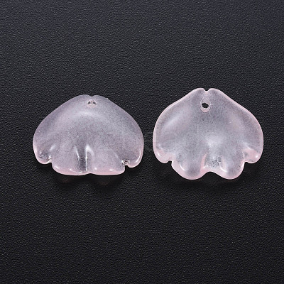 Transparent Baking Paint Imitation Jade Glass Pendants DGLA-Q025-001A-1