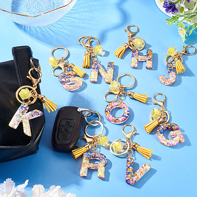 Alloy Resin Polygon Keychains KEYC-TADJ0002-03G-K-1