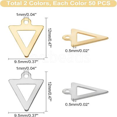 100Pcs 2 Colors 201 Stainless Steel Charms STAS-UN0030-50-1