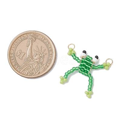 Glass Seed Beaded Pendants PALLOY-MZ00991-1