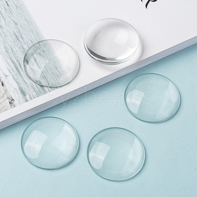 Transparent Glass Cabochons GGLA-R026-45mm-1