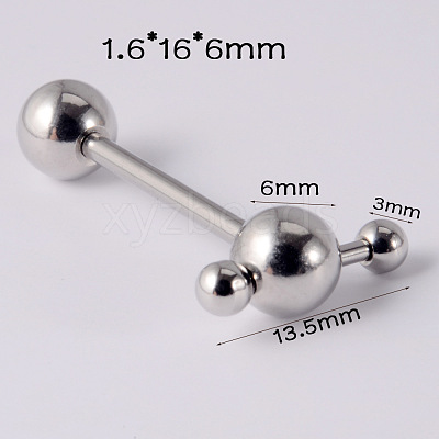 304 Stainless Steel Tongue Rings WG96350-07-1