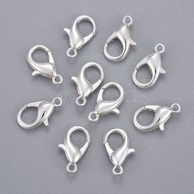 Silver Color Plated Alloy Lobster Claw Clasps X-E106-S-1