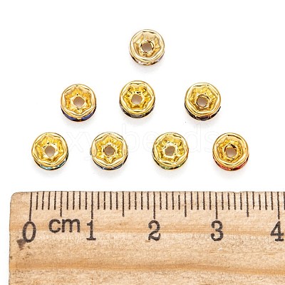 Brass Rhinestone Spacer Beads RB-A014-Z6mm-G-1