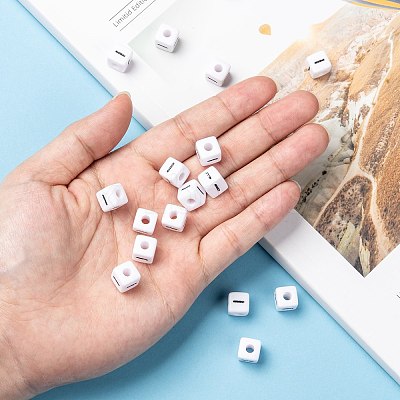 Letter Acrylic European Large Hole Beads X-OPDL-R050-10mm-I-1