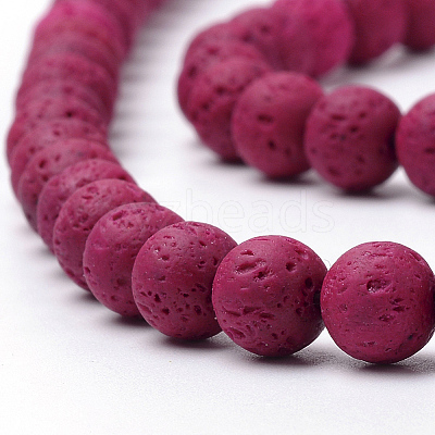Synthetic Lava Rock Beads Strands G-S247-8mm-M-1-1