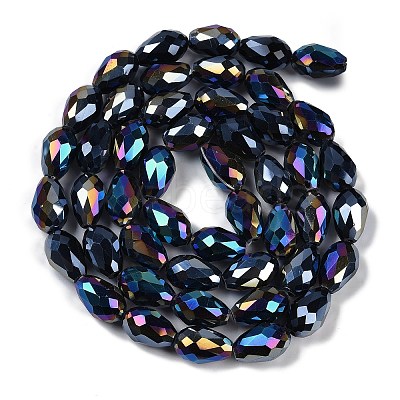 Opaque Solid Color Electroplate Glass Beads Strands EGLA-N013-P4mm-B01-1