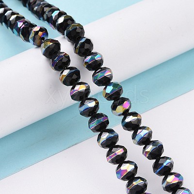 Electroplate Glass Beads Strands GLAA-F122-04H-1