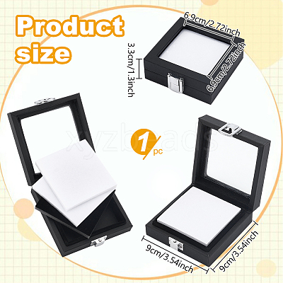 PU Leather Loose Diamnond Gemstone Display Boxes LBOX-WH0004-05-1