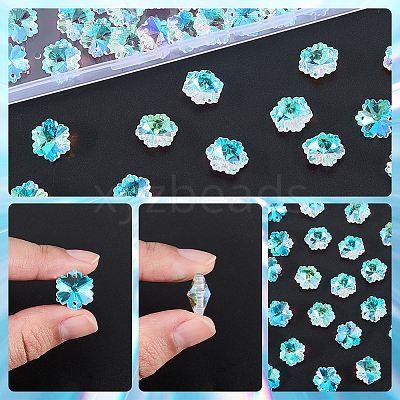 80Pcs Transparent Faceted Glass Connector Charms GLAA-SP0001-88C-02-1