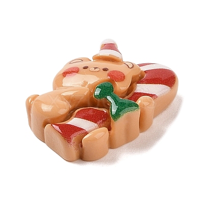 Christmas Bear Theme Opaque Resin Decoden Cabochons RESI-S397-02F-1