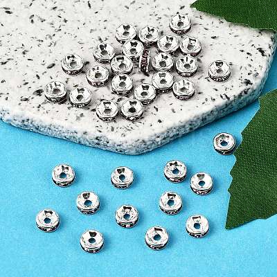 Brass Grade A Rhinestone Spacer Beads RSB036NF-16-1