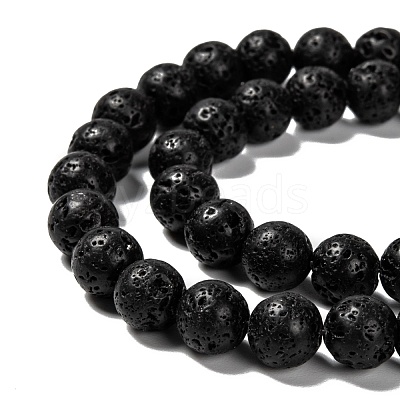 Natural Lava Rock Beads Strands X-G-M169-8mm-03-1