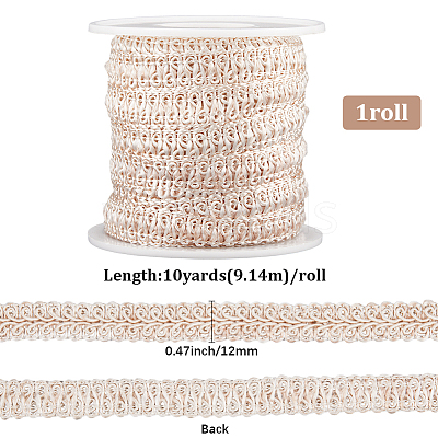 10Yards Polyester Lace Trim Ribbon OCOR-GF0004-83E-1