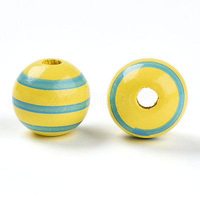 Easter Theme Printed Wood Beads WOOD-T032-22N-1