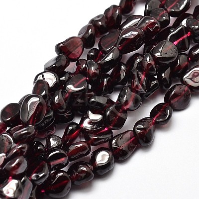 Natural Garnet Nuggets Beads Strands X-G-J335-32-1